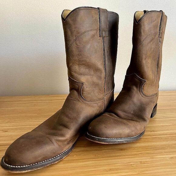 Brown Leather Justin Cowboy Boots Size 12B Men\'s main image 10